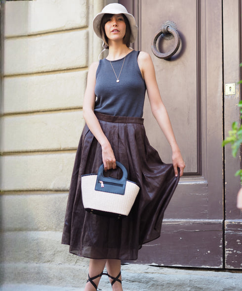 エコレザーかごハンドバッグ 12-1093